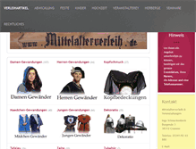 Tablet Screenshot of mittelalterverleih.de